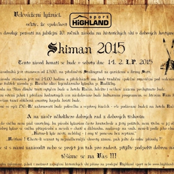 Pozvánka Skiman 2015